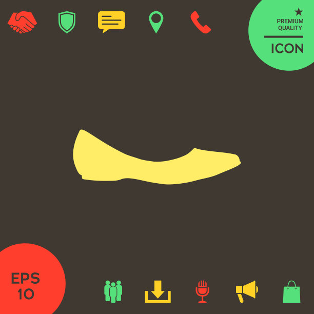 芭蕾舞平底鞋——女性鞋的轮廓图片下载