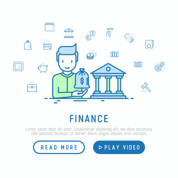 财务概念人带着金袋近庭图片下载