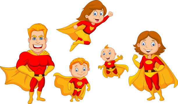 卡通超级英雄套装图片下载