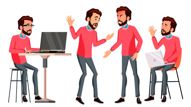 办公室职员面对各种情绪图片下载