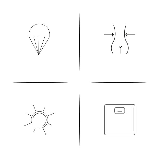 运动健身和娱乐简单的线性图标图片下载