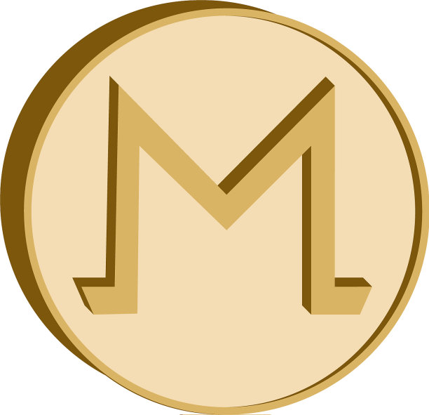 门罗加密货币符号金币图标图片下载