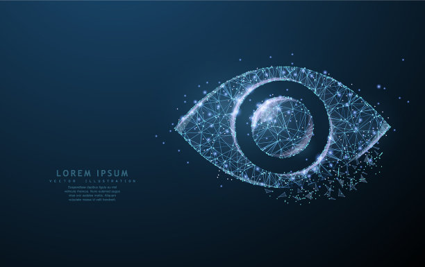 眼睛多边形线框网格图标与皱图片下载