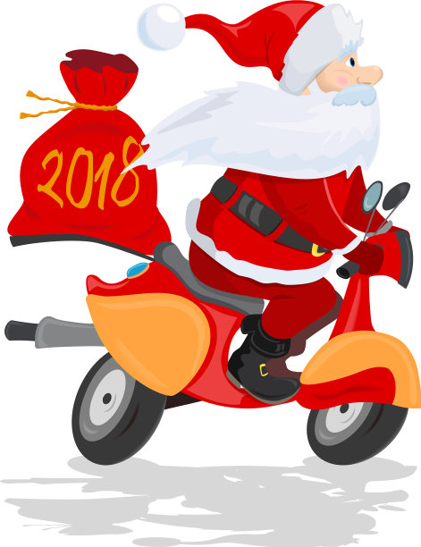 圣诞老人骑着礼物袋快乐图片下载