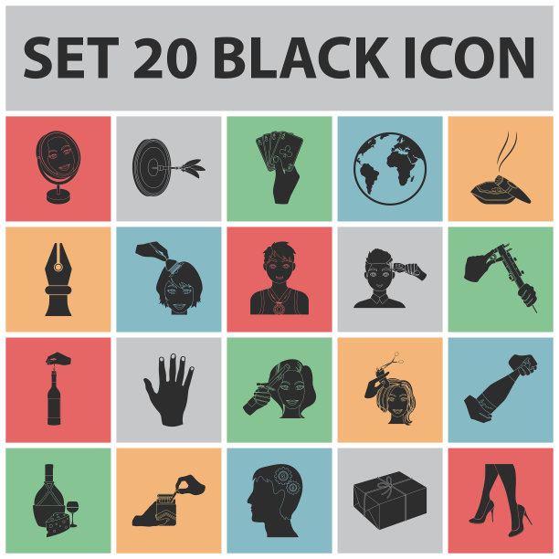 手动操作黑色图标设置图片下载