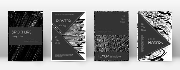 封面页设计模板黑色宣传册布局图片下载
