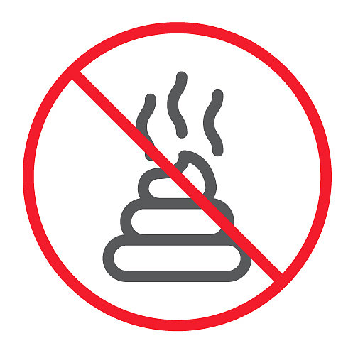 禁止排泄物线性图标图片下载