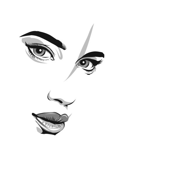 女孩的脸是特写的眼睛，嘴唇，鼻子图片下载