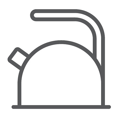 水壶线条图标厨房和烹饪茶壶标志图片下载