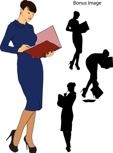 拿着文件夹的商业女孩图片下载