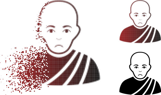 可怜的粉碎化的半色调和尚图片下载