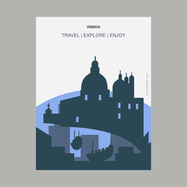 维梅西亚意大利复古风格地标海报图片下载