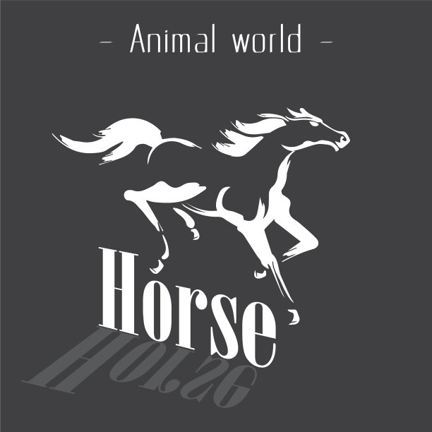 动物世界马奔跑黑白图片vec图片下载