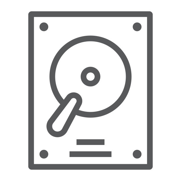 硬盘线性图标：电子设备HDD图片下载
