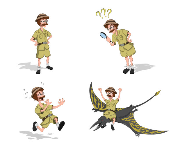 卡通风格的翼手龙教授图片下载