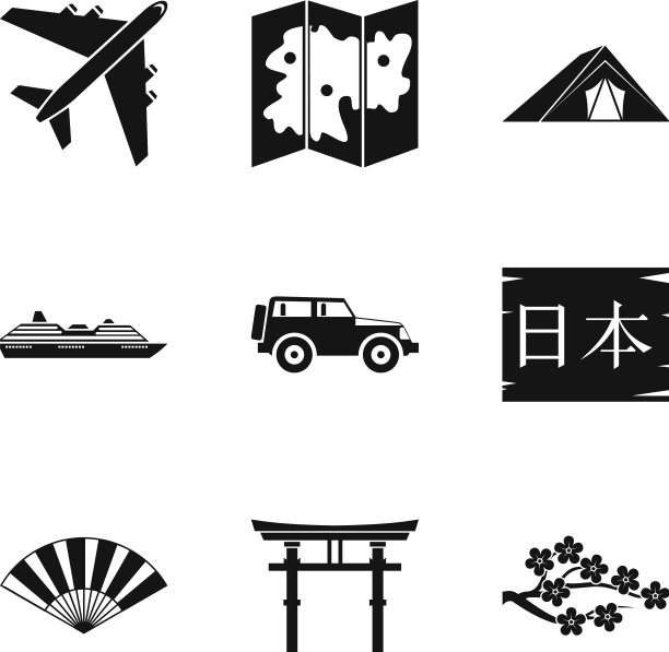 不同的国家图标设置简单的风格图片下载