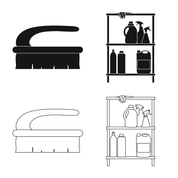 设计的洗衣和清洁图标套图片下载