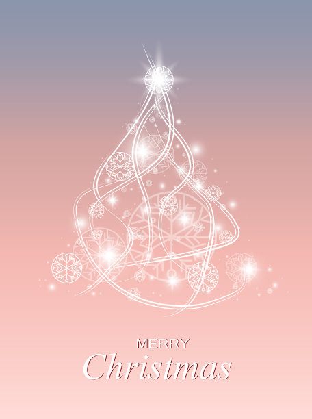 圣诞树白白的散kesh背景雪花图片下载