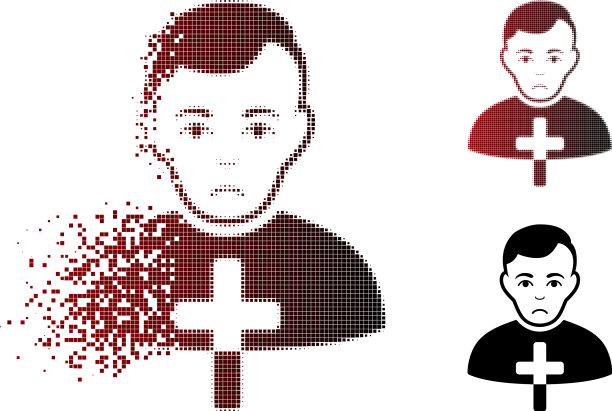 不愉快的像素断裂半色调东正教牧师图片下载