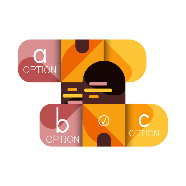 信息图选项和逐步在圆角图片下载