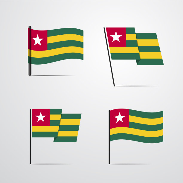 多哥飘扬旗帜设计图片下载