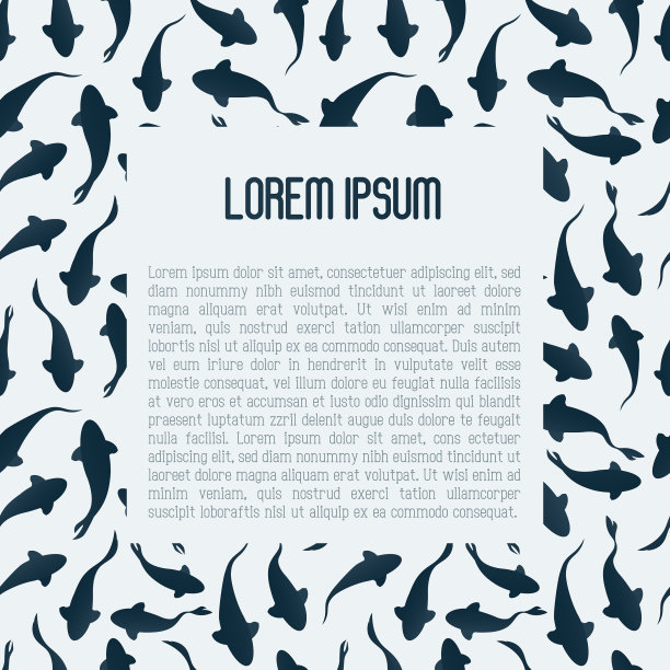 背景与水彩鱼剪影图片下载