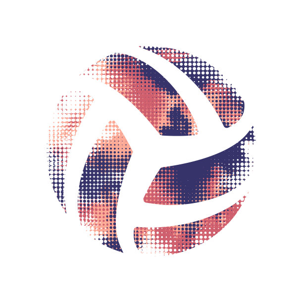 排球紫色半色调标志图片下载