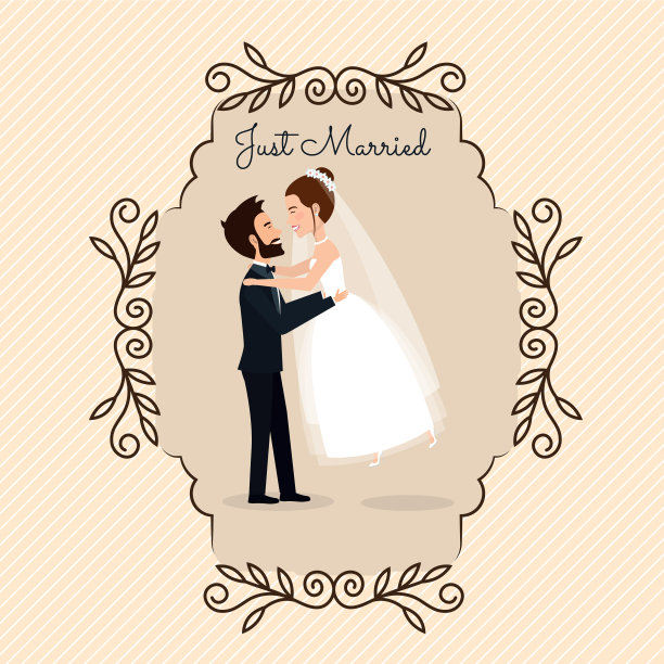 新婚夫妇的浪漫照片图片下载