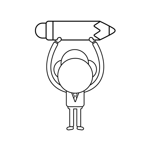 商人人物举着铅笔黑图片下载