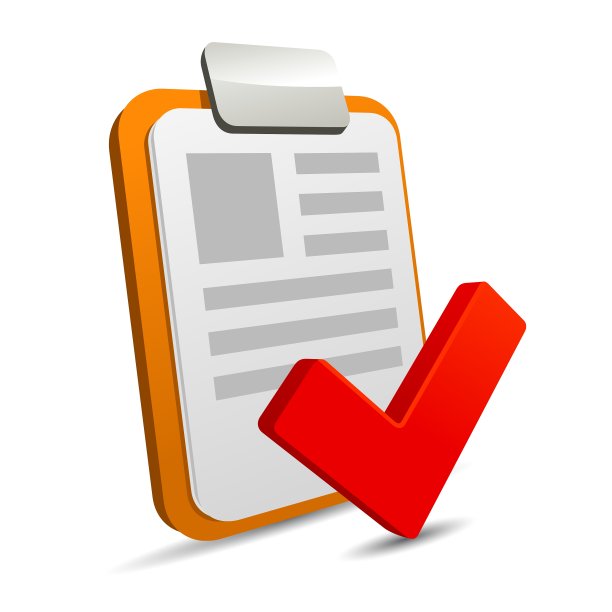 带有白色背景的检查表的剪贴板图片下载