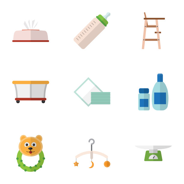 平图标婴儿纸巾套餐巾纸霜图片下载