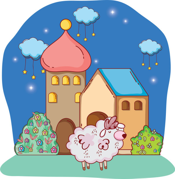 毛茸茸的白羊卡通图片下载