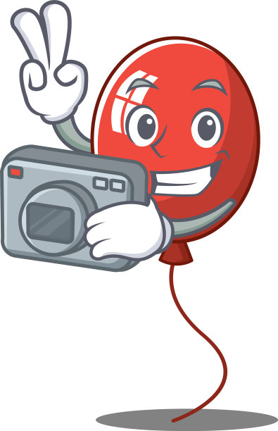 摄影师气球人物卡通风格图片下载