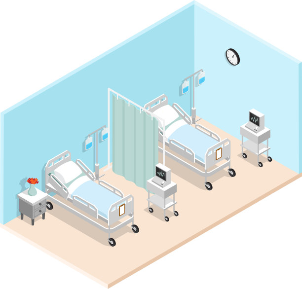 医院病房内部等距图片下载