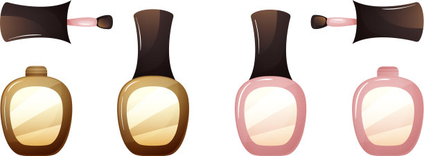 打开和关闭的瓶子金色和粉红色的指甲油图片下载