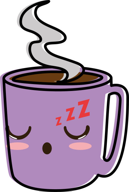 美味的咖啡杯卡哇伊性格图片下载