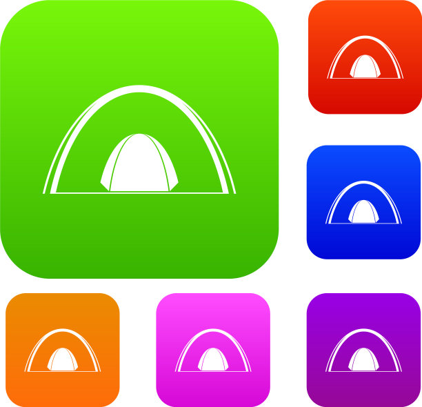 野营圆顶帐篷集色彩收集图片下载