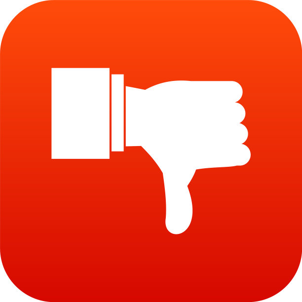 拇指向下手势图标数字红色图片下载