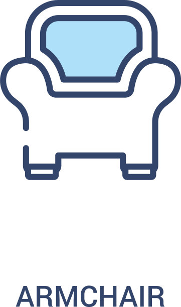 扶手椅概念2彩色图标简单线条图片下载