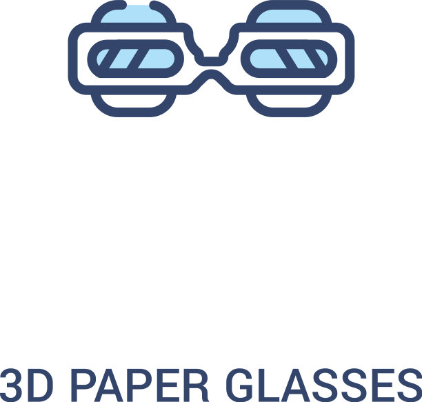 3d纸眼镜概念2彩色图标简单图片下载
