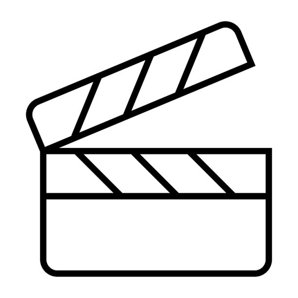 电影场记板线条图标，电影制作图片下载