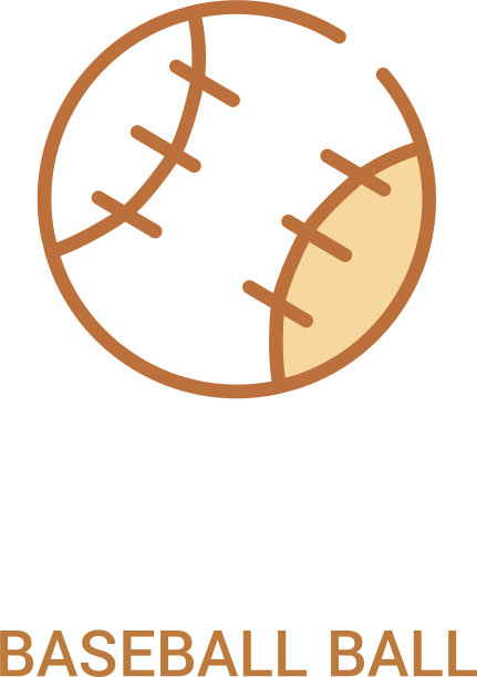 棒球概念2彩色图标简单线条图片下载