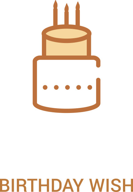 生日愿望概念2彩色图标简单线条图片下载