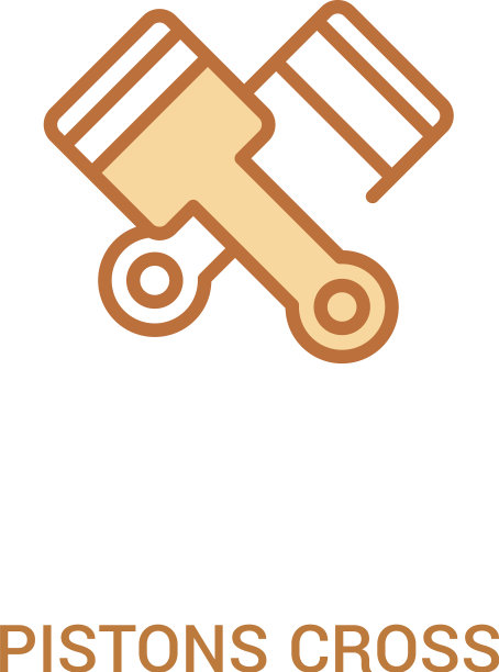 活塞交叉概念2彩色图标简单线图片下载