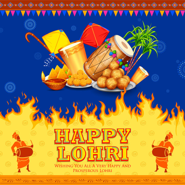 快乐的洛赫里节日背景旁遮普图片下载