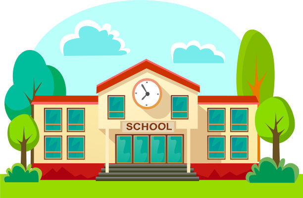 现代学校建筑外部学生城市图片下载