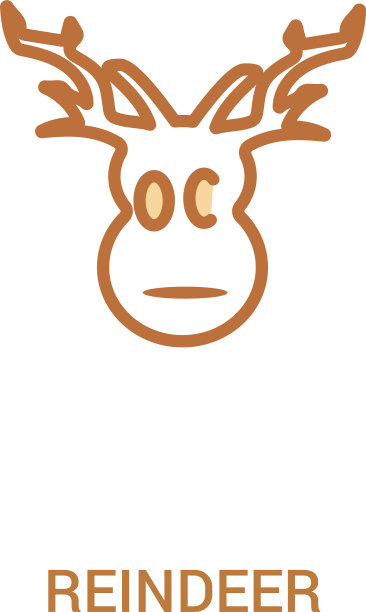 驯鹿概念2彩色图标简单的线条图片下载