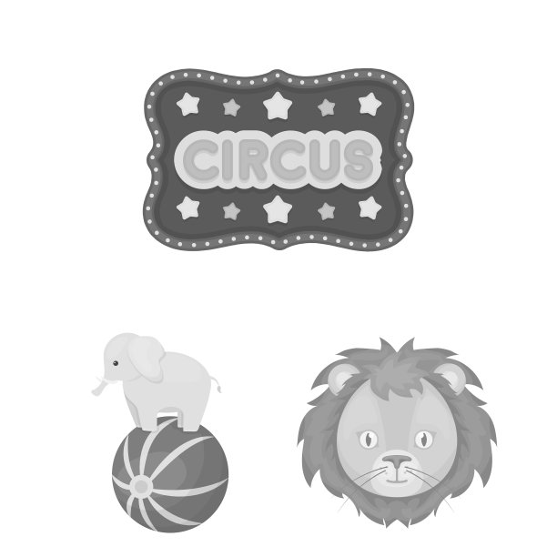 马戏团和属性单色图标设置图片下载