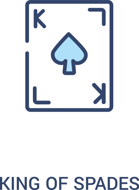 黑桃王概念2彩色图标简单线条图片下载