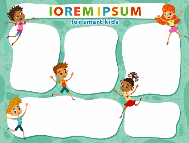 小册子背景与卡通儿童图片下载